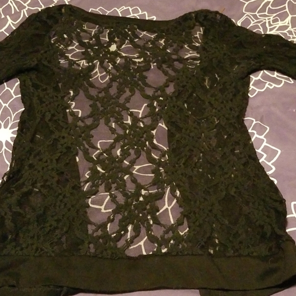 Black Lace button cardigan with pockets - Picture 3 of 4